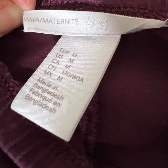 H&M maternity leggings, burgundy reddish purple thin stretchy pants size Medium - Picture 5 of 5